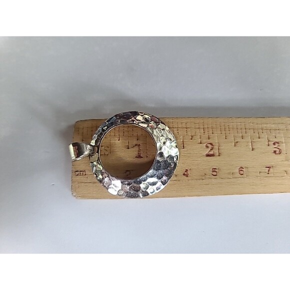 925 Hammered Circular Pendant Vintage - Picture 6 of 10
